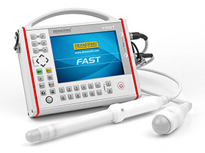 DRAMINSKI Fast portables, sehr robustes Ultraschallgerät für mobile Ärzte. Zur schnellen Diagnostik der in der Bauchhöhle und im Becken liegenden Organe.